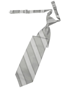Cardi Pre-Tied Platinum Venetian Stripe Necktie