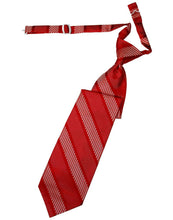 Cardi Pre-Tied Red Venetian Stripe Necktie