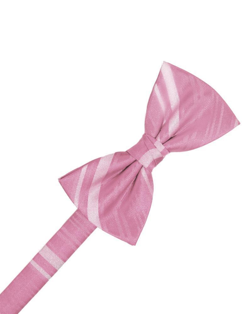 Rose Petal Striped Satin Bow Tie
