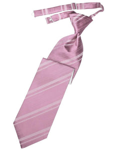 Cardi Pre-Tied Rose Petal Striped Satin Necktie