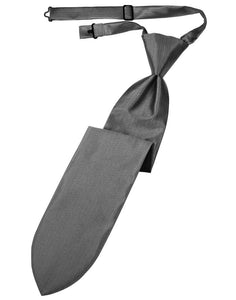 Cardi Pre-Tied Silver Herringbone Necktie