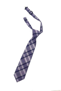 Cardi Purple Madison Plaid Kids Necktie