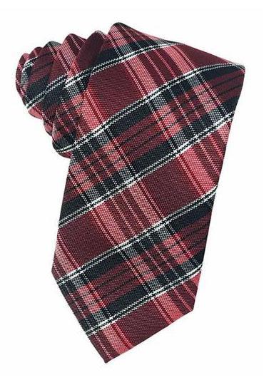 Cardi Red Madison Plaid Necktie