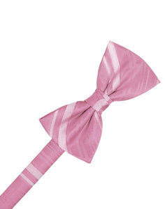 Cardi Rose Petal Striped Satin Kids Bow Tie