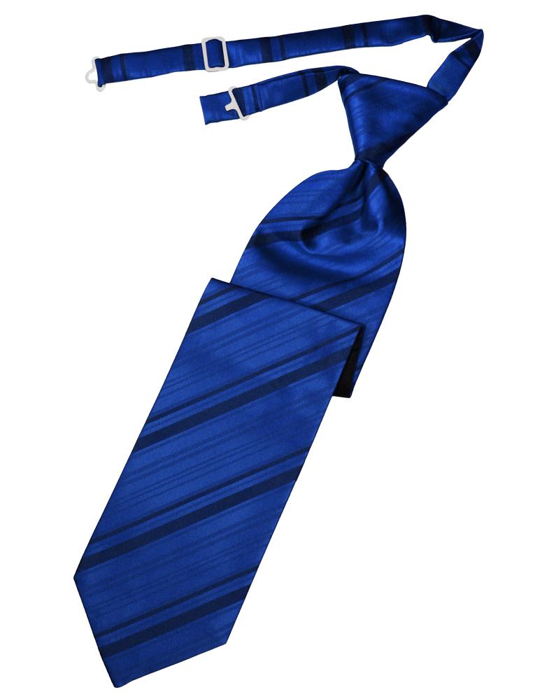 Cardi Royal Blue Striped Satin Kids Necktie