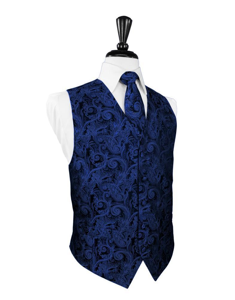 Royal Blue Tapestry Tuxedo Vest