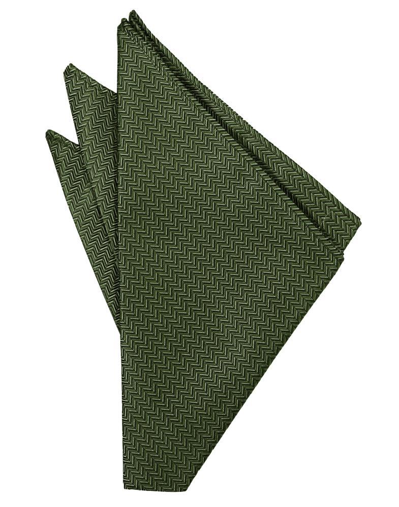 Cardi Sage Herringbone Pocket Square