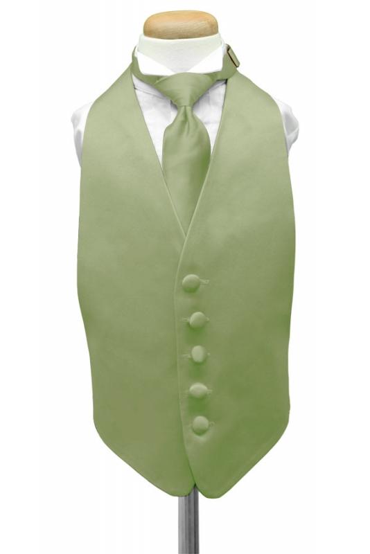 Sage Luxury Satin Kids Tuxedo Vest Sage Luxury Satin Kids Tuxedo Vest