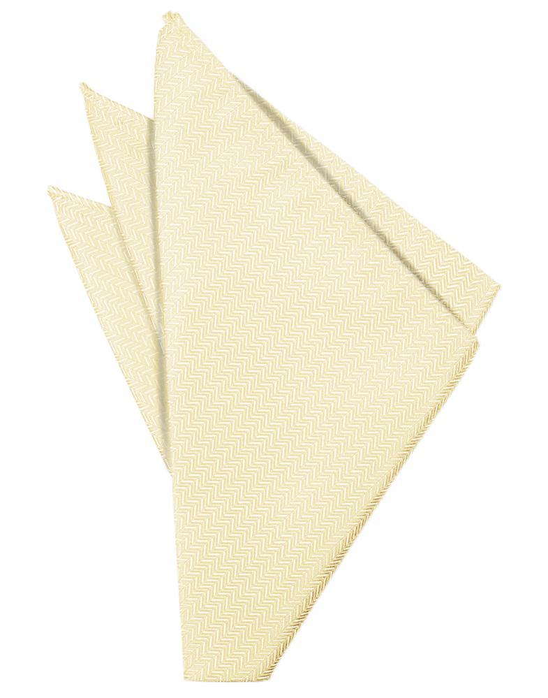 Cardi Sand Herringbone Pocket Square