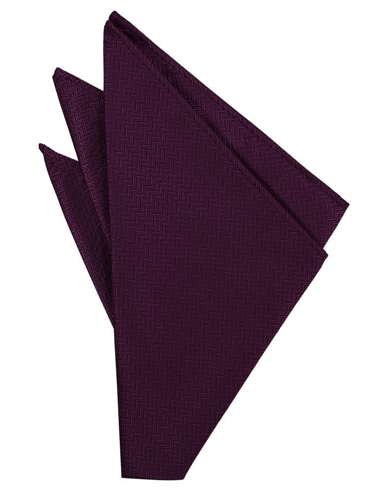 Cardi Sangria Herringbone Pocket Square