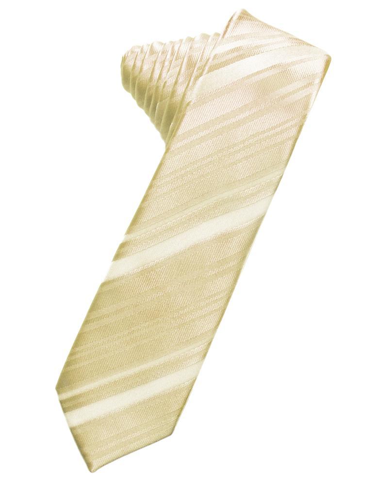 Bamboo Striped Satin Skinny Necktie