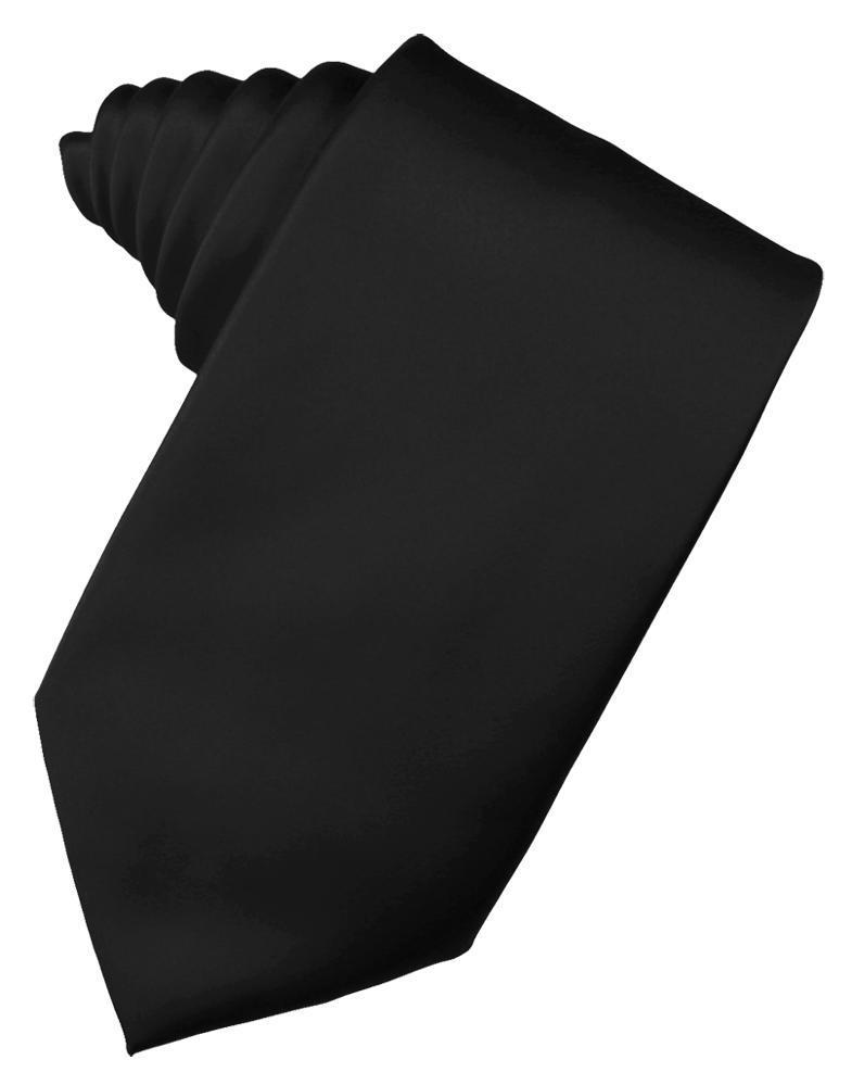 Black Luxury Satin Necktie