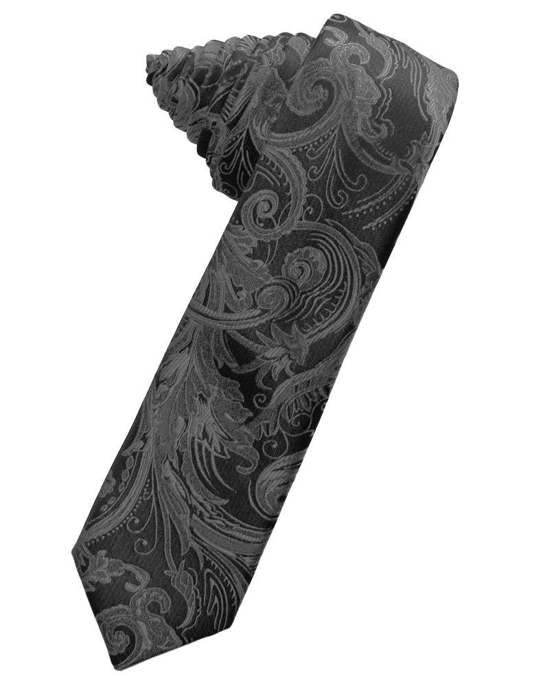 Charcoal Tapestry Skinny Necktie