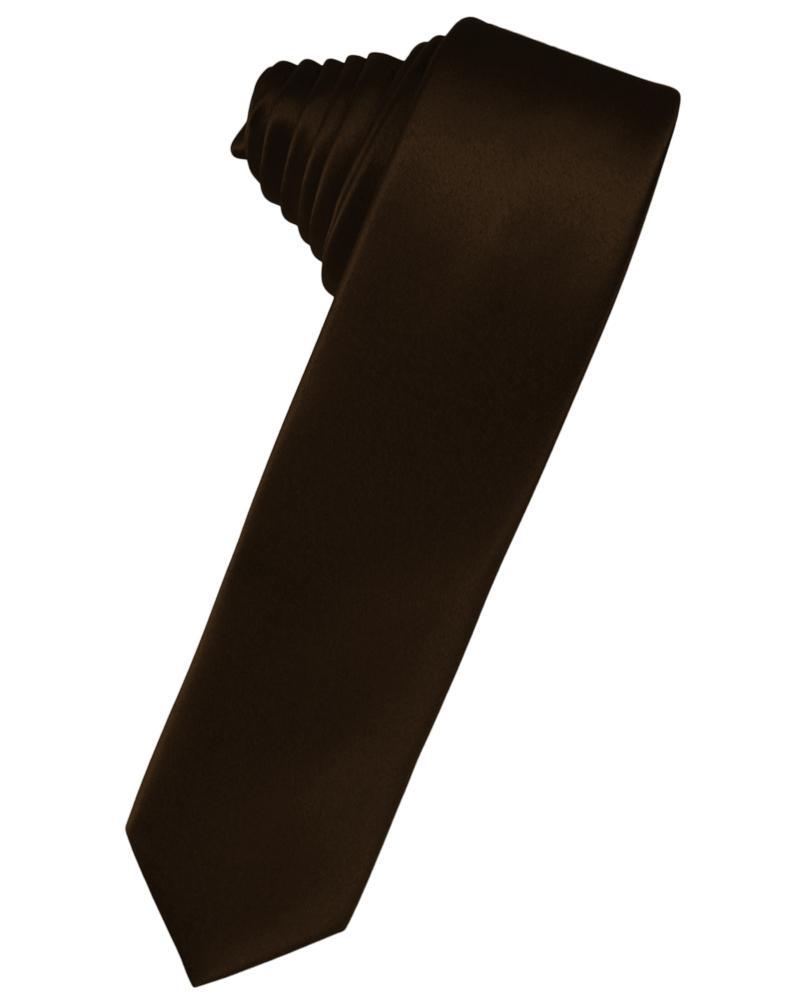 Chocolate Luxury Satin Skinny Necktie