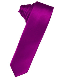 Fuchsia Luxury Satin Skinny Necktie
