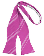 Cardi Self Tie Fuchsia Striped Satin Bow Tie