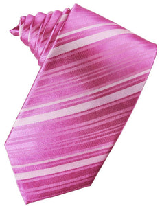 Fuchsia Striped Satin Necktie