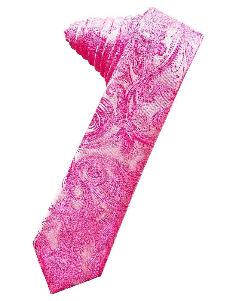 Fuchsia Tapestry Skinny Necktie