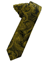 Gold Tapestry Skinny Necktie