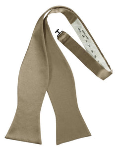 Cardi Self Tie Latte Luxury Satin Bow Tie