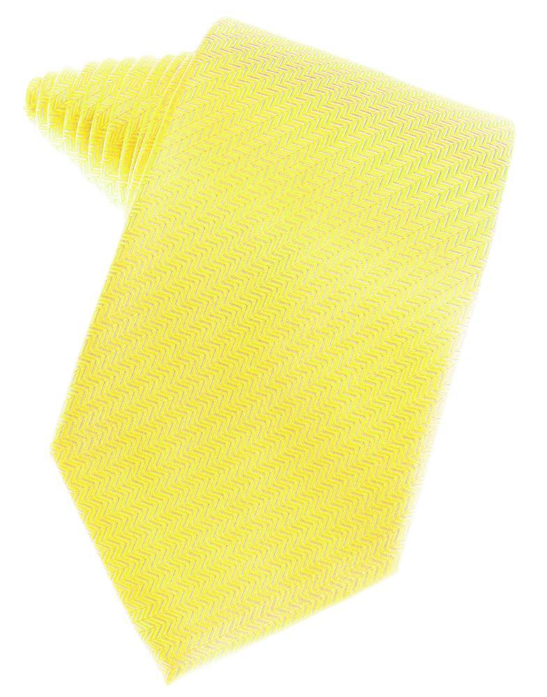 Lemon Herringbone Necktie