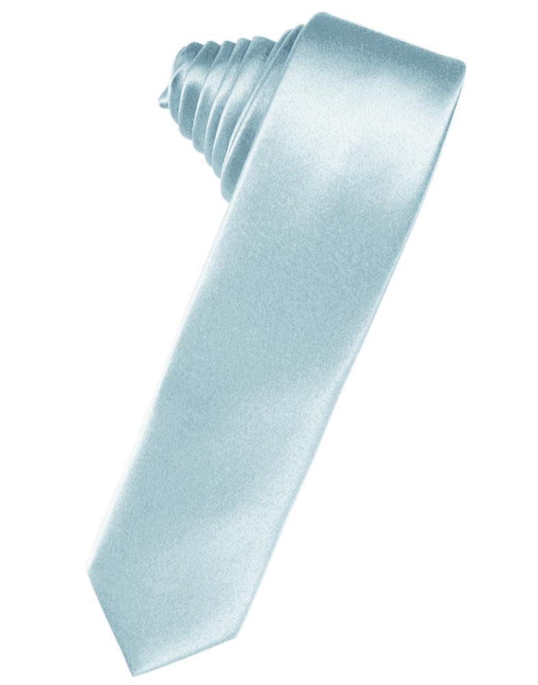 Light Blue Luxury Satin Skinny Necktie