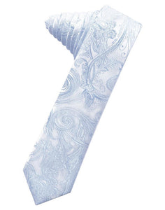 Light Blue Tapestry Skinny Necktie