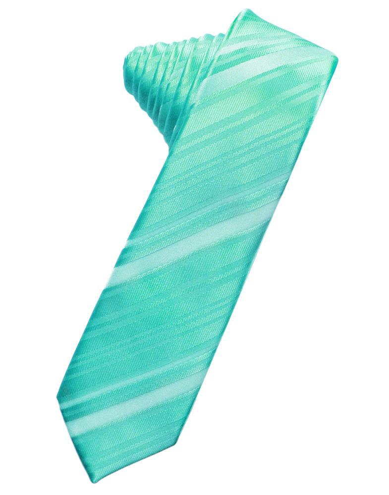 Mermaid Striped Satin Skinny Necktie