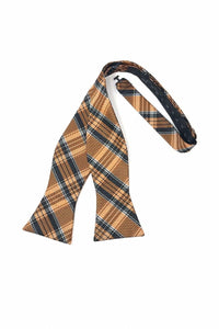 Cardi Self Tie Orange Madison Plaid Bow Tie