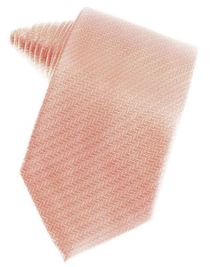 Peach Herringbone Necktie