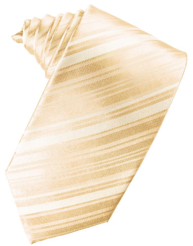 Peach Striped Satin Necktie