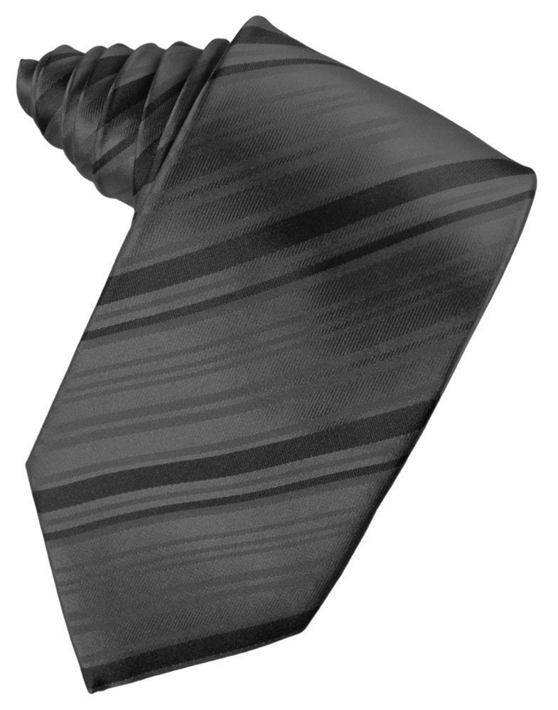 Pewter Striped Satin Necktie