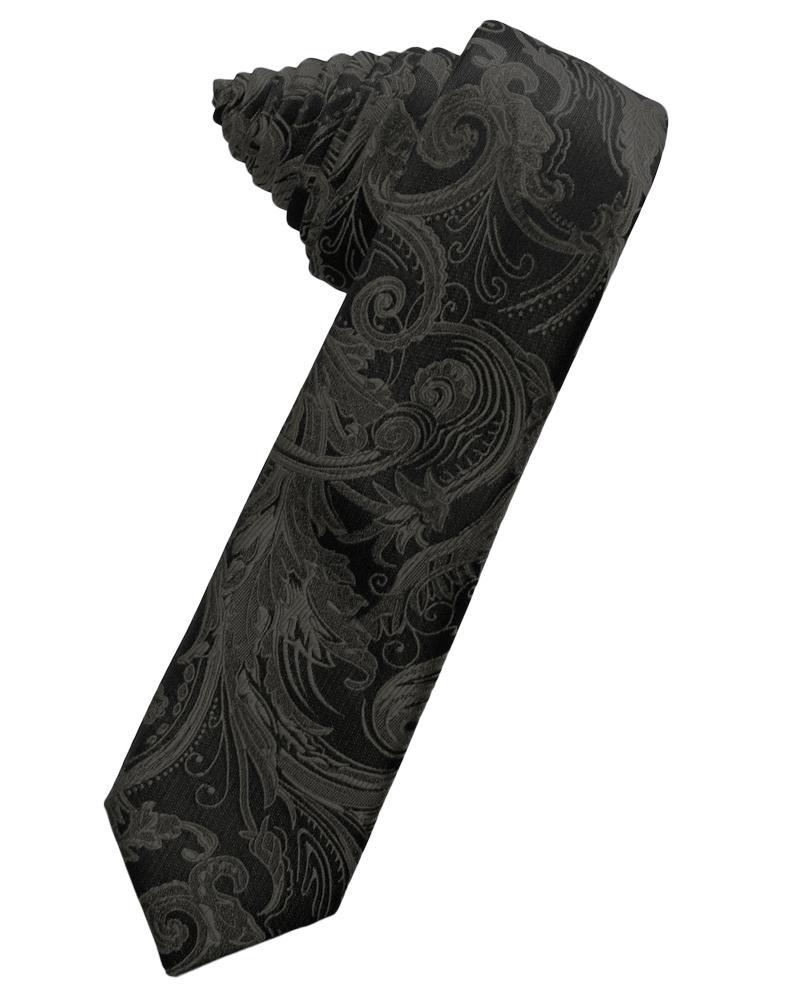 Pewter Tapestry Skinny Necktie