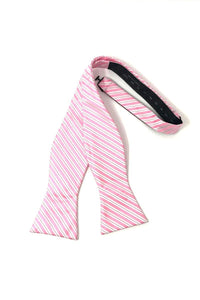 Cardi Self Tie Pink Newton Stripe Bow Tie