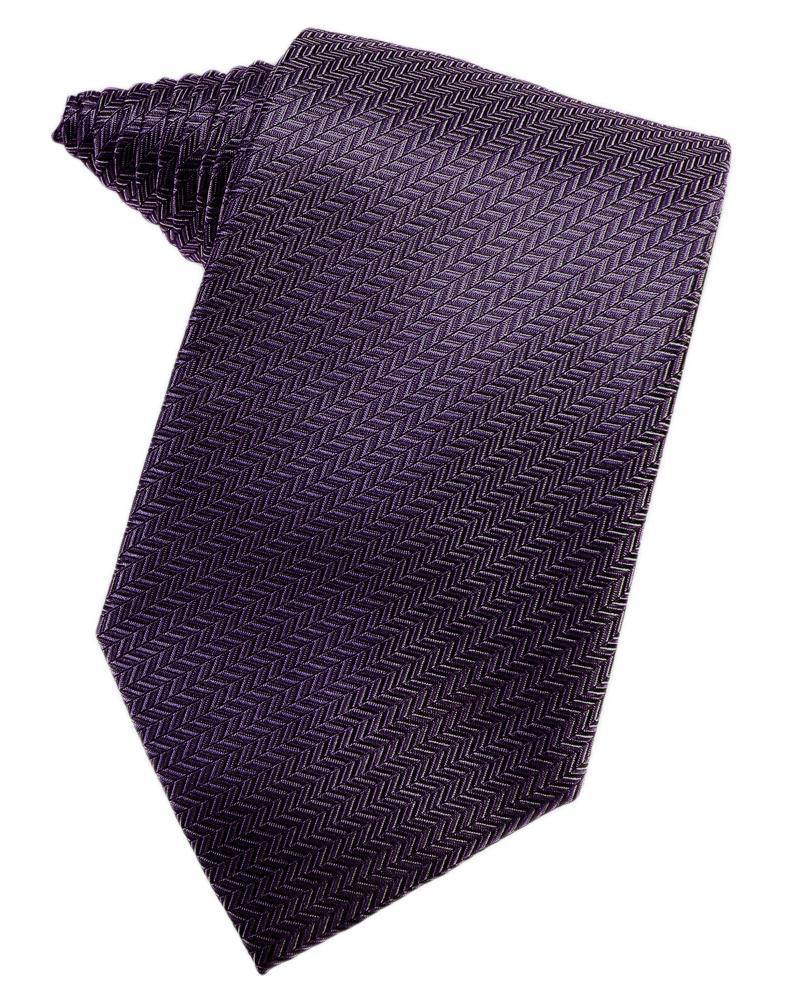 Plum Herringbone Necktie