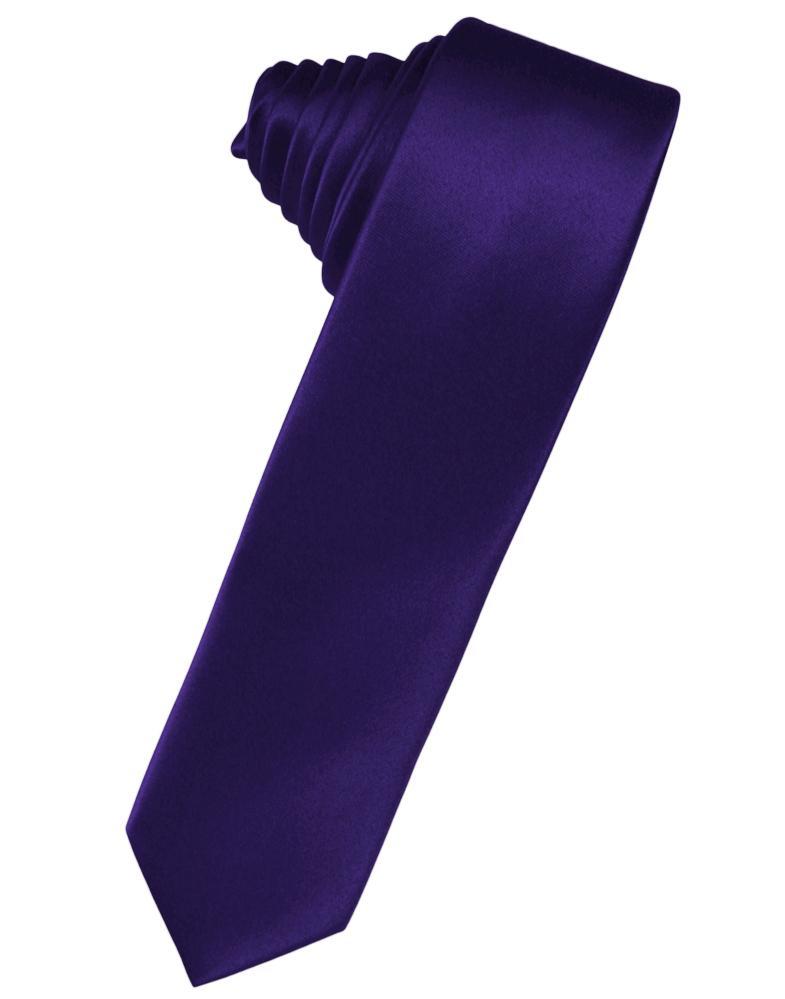Purple Luxury Satin Skinny Necktie