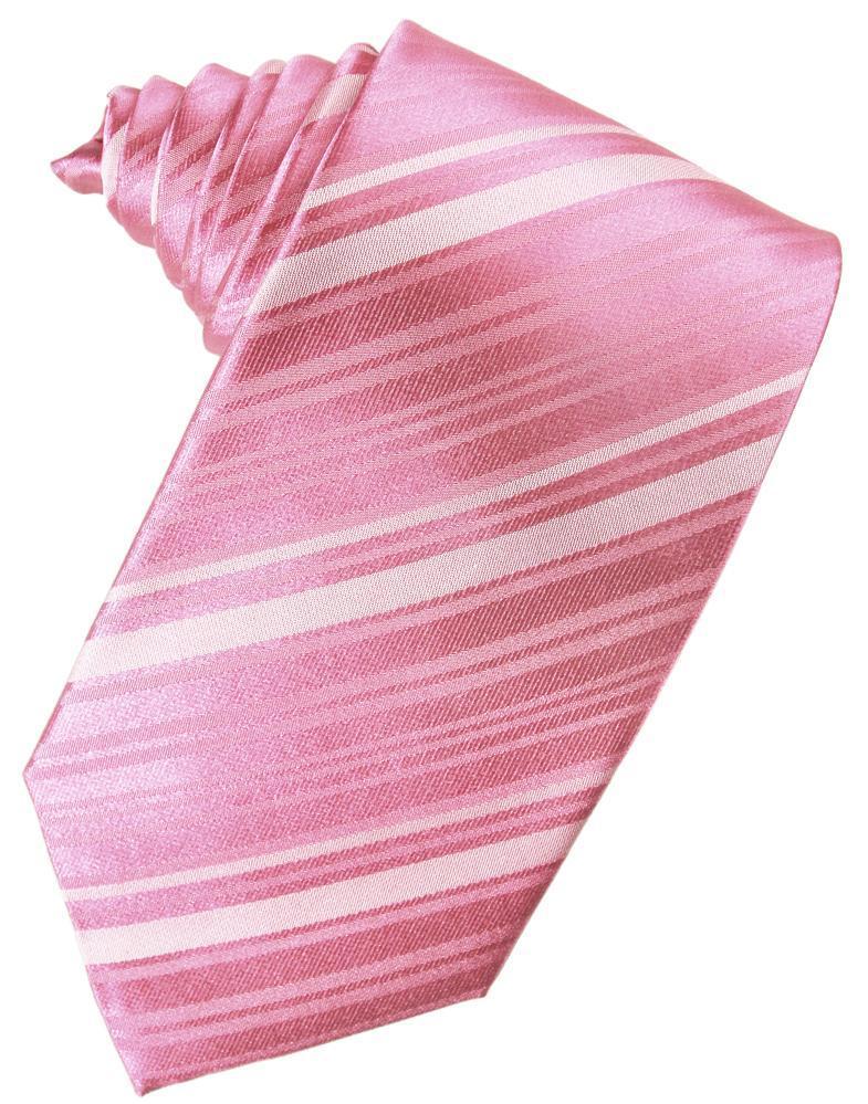 Rose Petal Striped Satin Necktie