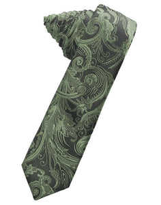 Sage Tapestry Skinny Necktie