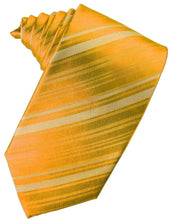 Tangerine Striped Satin Necktie