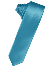 Turquoise Luxury Satin Skinny Necktie