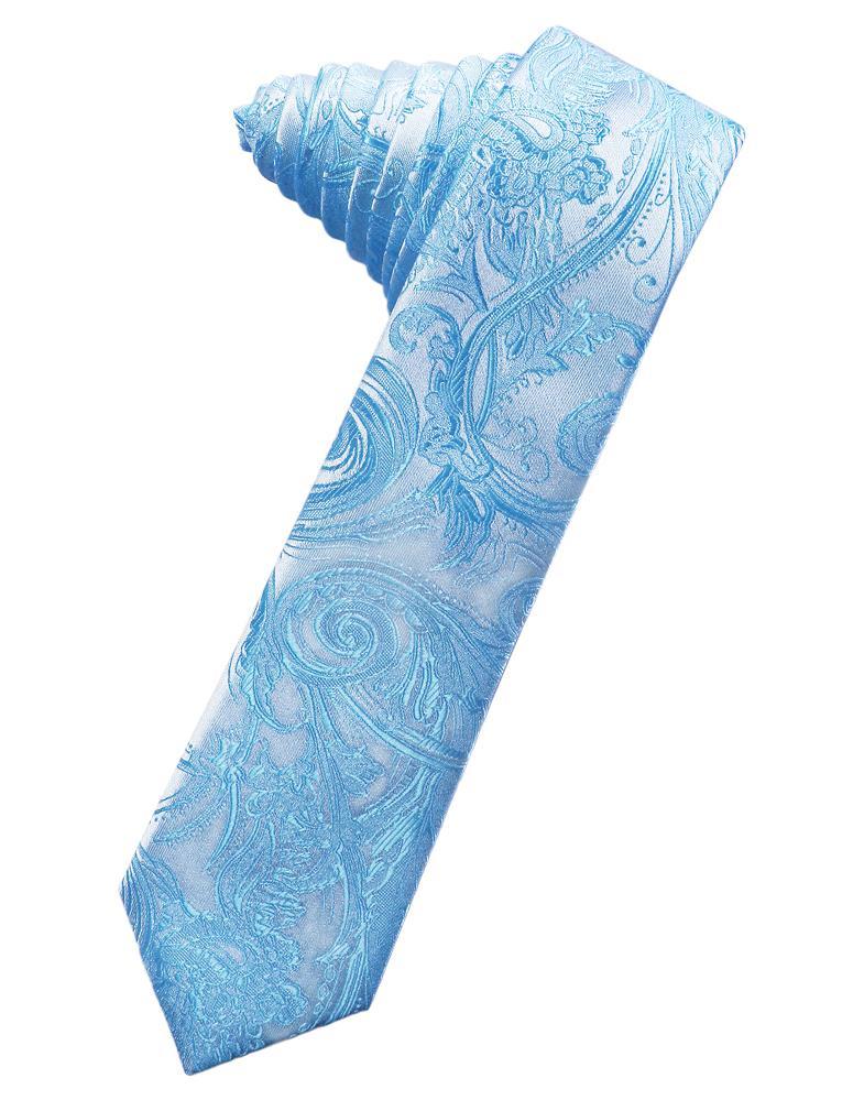 Turquoise Tapestry Skinny Necktie