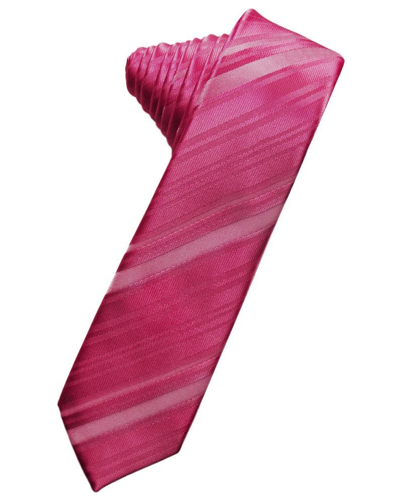 Watermelon Striped Satin Skinny Necktie