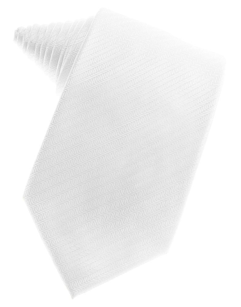 White Herringbone Necktie