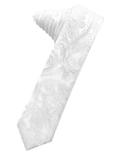 White Tapestry Skinny Necktie