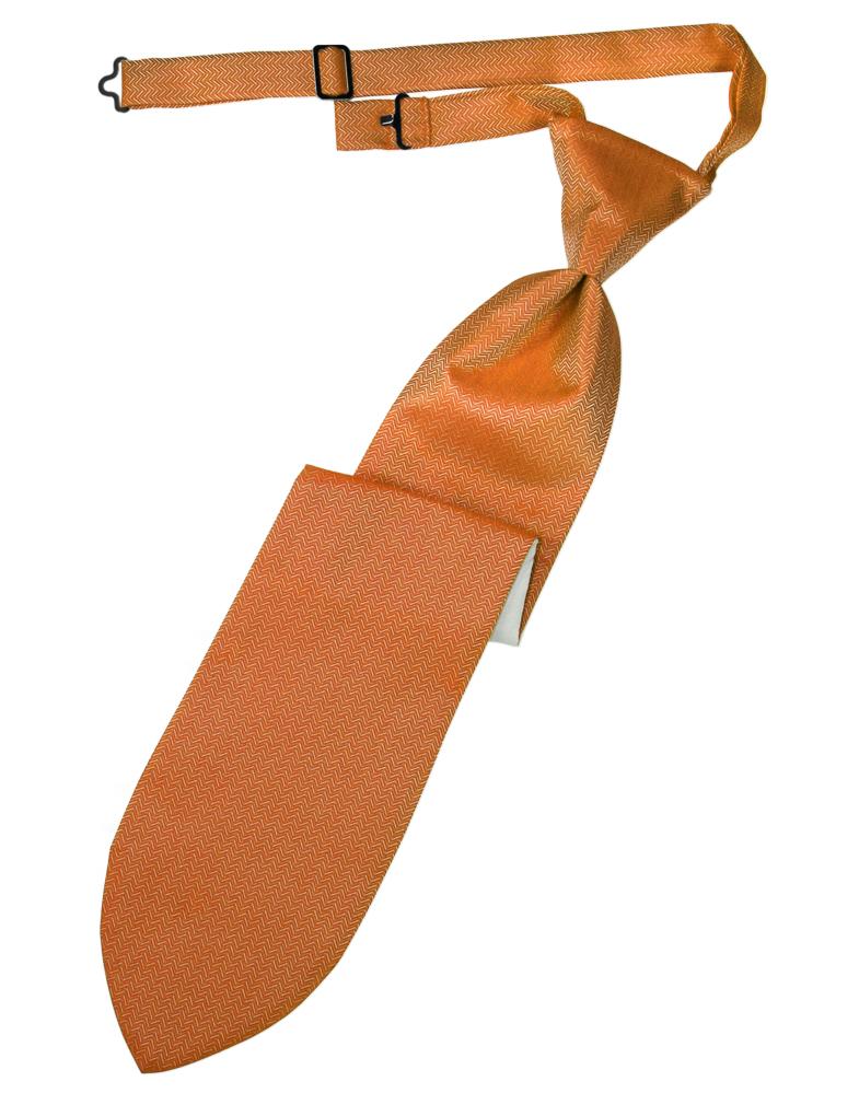 Cardi Tangerine Herringbone Kids Necktie
