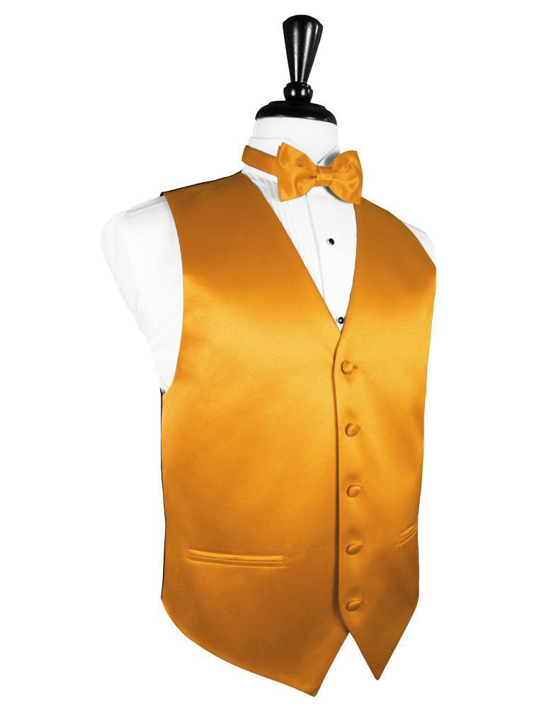 Tangerine Luxury Satin Tuxedo Vest