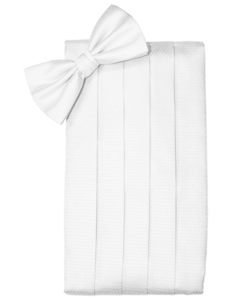 White Herringbone Cummerbund