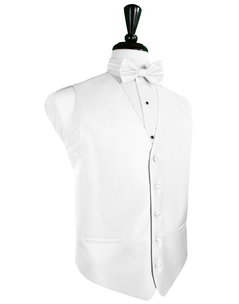White Herringbone Tuxedo Vest