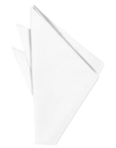 Cardi White Solid Twill Pocket Square