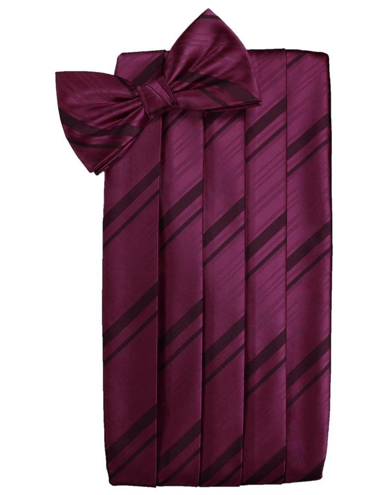 Cardi Wine Kids Striped Satin Cummerbund